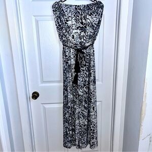 3/25$💥 Sandiva Jumpsuit Dress Maxi Strapless Leopard Large Women Black White
